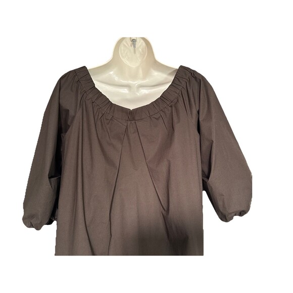 Ann Mashburn Size Small Pleated 3/4 Sleeves Mini Cotton Dress Brown Women’s - Picture 8 of 10